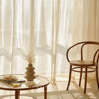 2pcs/set Cortina De Tules Brillantes Con Rodillo Para Sala De Estar Dormitorio Y Puerta De Boda Decoración De Fiesta Moderna Translúcida Y Sutil - details 4