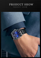 Reloj De Hombre POSHI Moda Cuero Resistente Al Agua Calendario Luminoso Deportivo Estilo Casual Y Lujo Movimiento Cuarzo - details 6