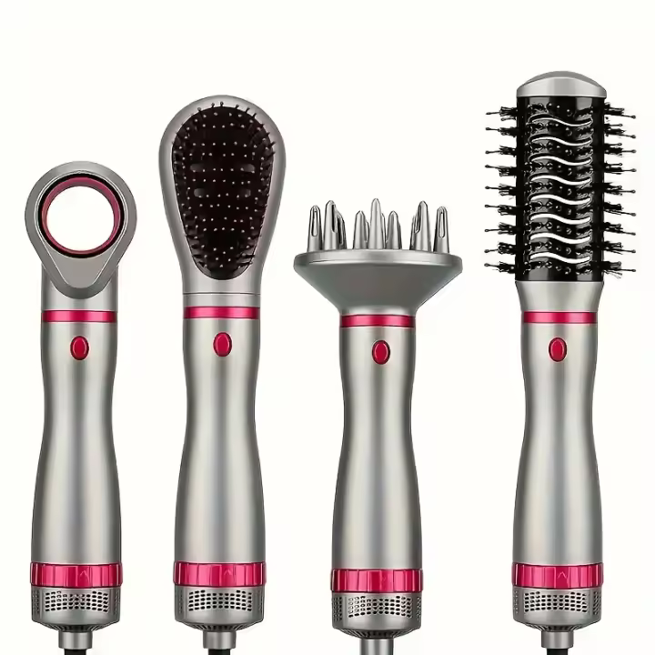 Peine multifuncional 4 en 1 para alisar y rizar el cabello, secador de pelo eléctrico de aire caliente - 1
