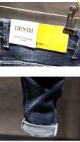 Jeans De Encaje Y Desgaste Para Hombre Corte Estrecho Elástico Algodón Moda Coreana Clásica Azul Negro Pantalones De Denim Para Calle Hip Hop Malestar Trousers - details 5