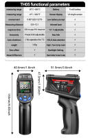 ANENG TH05 Termómetro Infrarrojo Digital No Contacto -20~650℃ Con Laser Pyrometro Pistola Medidor De Temperatura Herramientas Industriales - details 12