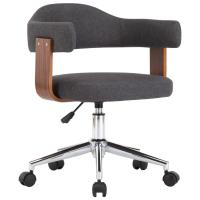 vidaXL Silla de oficina giratoria madera curvada cuero sintético negro en color negro y marrón oscuro/Taupé/Crema y más | cómodas modernas ergonómicas para comedor cocina salón hogar - details 4