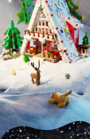 HUIQIBAO Bloques De Construcción Navideñas MOC Casa De Santa Claus Modelo Exclusivo Para Niños Y Adultos Juguetes De Cabaña DIY Regalo De Año Nuevo - details 1