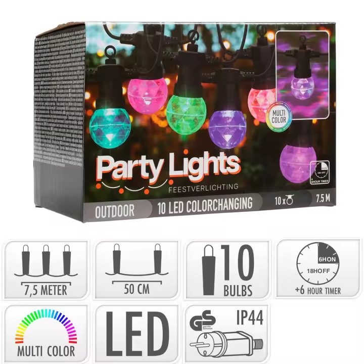 Ledkia Guirnalda Exterior LED RGB de 10 Bombillas Alec 7.5m RGB - 1