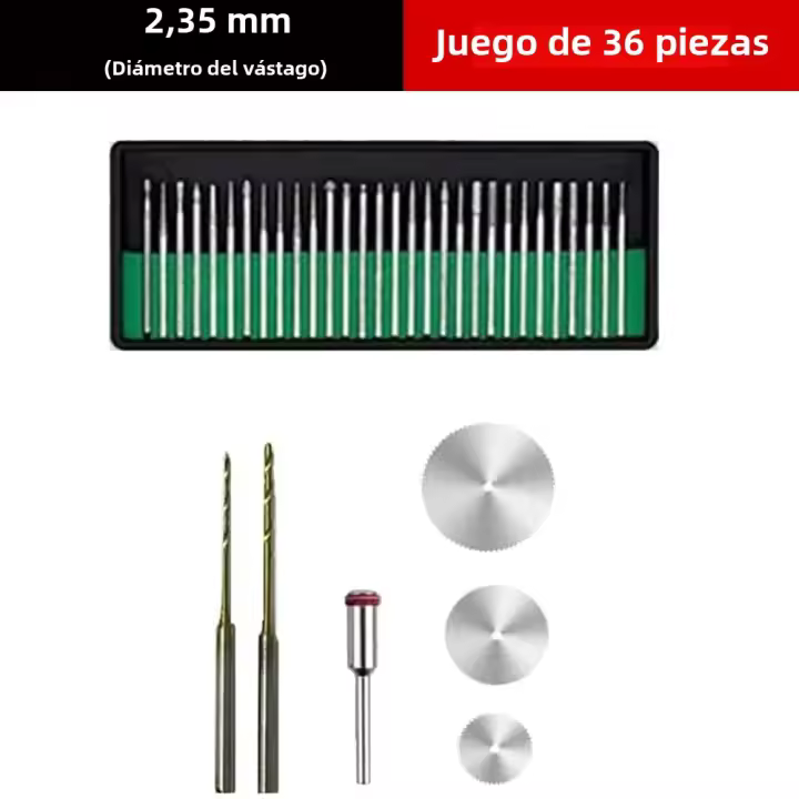 Accesorios De Herramienta Rotativa Micro 2.35/3mm Conjunto De Corte Polido Y Molienda Para Trabajo Doméstico Con Velocidad Variable Y Motor De Escobilla - 1