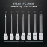 Juego De Llaves Torx Estrella Extra Largo 7 Piezas T25-T60 CR-V Y S2 Material 3/8" Drive Longitud 110mm - details 5