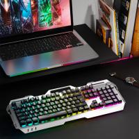 Teclado De Juego Inalámbrico EWEADN 2.4GHz Con Cable USB Silencioso Para Oficina 104 Teclas Retroiluminación LED Con Botón Multimedia Para Laptop/PCs/Hogar - details 1