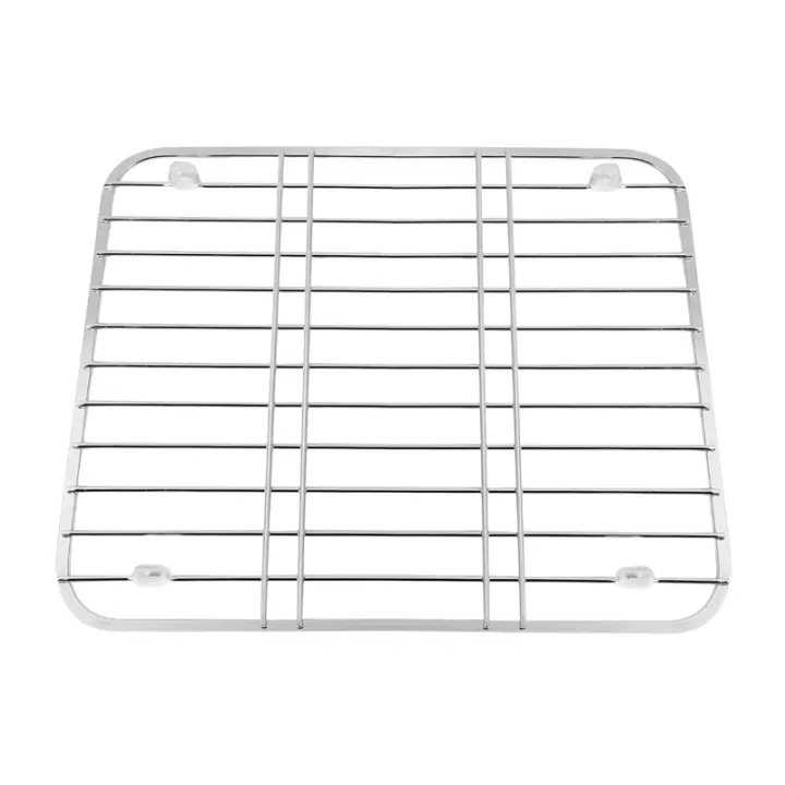 Escurridor de fregadero de acero inoxidable, rejilla protectora multifuncional para secado de platos, frutas y verduras - 1