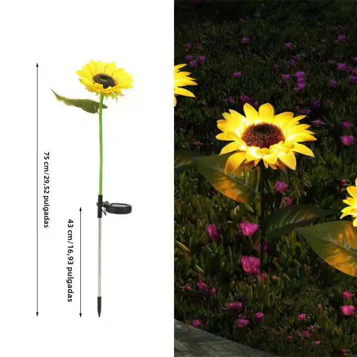 Lámpara Solar De Girasol LED Para Jardín IP65 Impermeable Decoración De Vía Larga Vida Útil Luz De Jardín Para Bodas Y Fiestas - 1