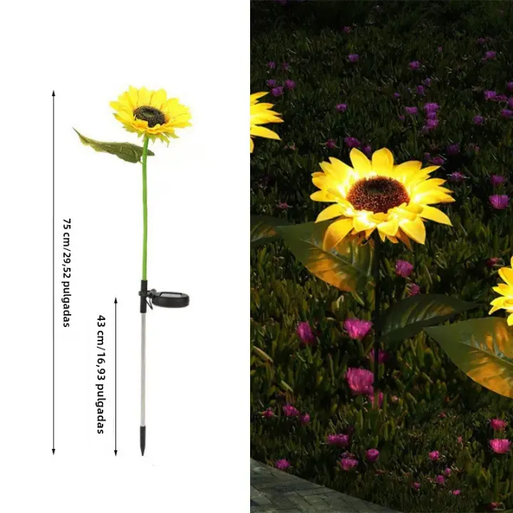 Lámpara Solar De Girasol LED Para Jardín IP65 Impermeable Decoración De Vía Larga Vida Útil Luz De Jardín Para Bodas Y Fiestas - 1