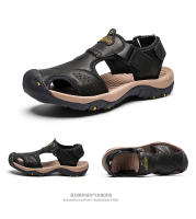 Sandalias De Verano Para Hombre Talla Grande 2023 Cuero Genuino Moda Sandalias Transpirables Con Cierre De Correa Antideslizantes Talla 38-47 - details 0