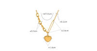 Collar de cadena con colgante de corazón Vintage para mujer, cadena de suéter de Color, joyería para mujer collar con colgante de corazón para mujer, cadena fina de acero inoxidable 316L, Color dorado, joyería para el cuello para niñas, regalos de moda - details 2