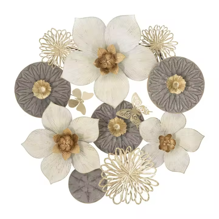 Decoración en Metal 3D Flores 13, Metal, Multicolor, 72,4x7x74 cm - 1