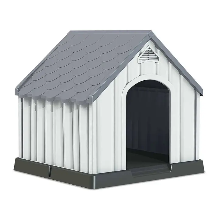 Caseta de Resina para Perros 92x87x91cm Thinia Home | Caseta para Perros Grandes y Medianos | Caseta de Plástico 100% Reciclable | Caseta Mascota Exterior e Interior - 1