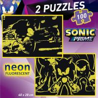 Educa - Sonic Prime Neon  Set de 2 Puzzles con 100 Piezas Que Brillan en la Oscuridad. Medida montado: 40 x 28 cm. +6 años Educa19629 - details 3