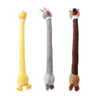 Juguete De Masticar Duradero Para Perros 1pc Diseño De Animales De Cuello Largo Juguete Suave De Peluche Con Sonido Squeaky Para Masticar Y Divertirse - details 2