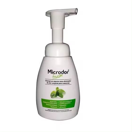 Microdor Champu Espuma Seca Eliminador de Olores para Mascotas 250ml Bactemia - 1