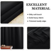 Cortinas Opacas Termicas Aislantes, Curtains for Living Room/Bedroom/Salon Blackout con Ganchos para Rieles 2 Piezas,140x210cm,Negro - details 2