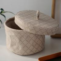 Caja De Almacenamiento De Jute De Sección Redonda Para Regalos Y Snacks Caja De Almacenamiento De Flores De Seagrass Con Tapa Caja De Armario Ecológica Y Hecha De Fibra Vegetal - details 4