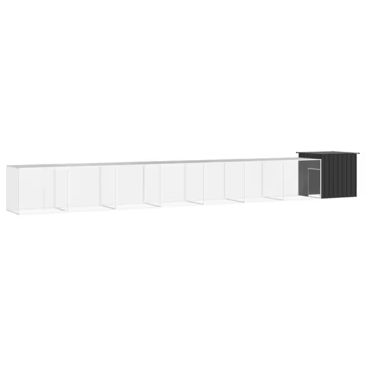 vidaXL Gallinero de acero galvanizado 800x91x100 cm jaula gallinero Color Gris,  Antracita, y mas - 1