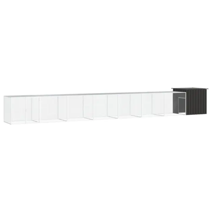 vidaXL Gallinero de acero galvanizado 800x91x100 cm jaula gallinero Color Gris,  Antracita, y mas - 1