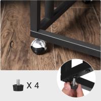 Mesa auxiliar moderna con ruedas y pies ajustables, ideal para dormitorio, fácil de montar, marco de acero, en blanco crema o negro ébano - details 10