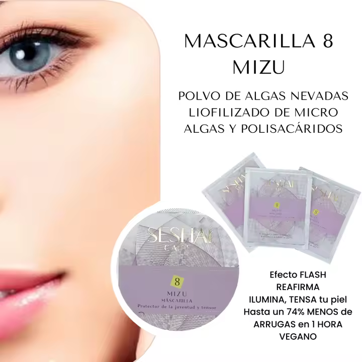 MASCARILLA MIZU, SESHAICARE 3 UNIDADES (12-15 APLICACIONES). EFECTO FLASH. - 1