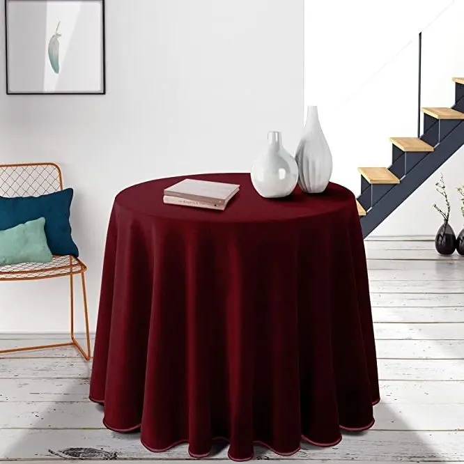 FALDA CAMILLA PARA INVIERNO GORDO PARA MESAS REDONDAS Y RECTANGULARES DE TERCIOPELO PREMIUM MORA - 1