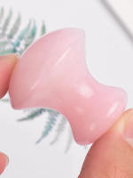 1 Pcs Piedra De Jade Rosa Natural Con Forma De Setas Para Masaje De Polvo Facial Y Ojos Pedra De Beleza Energética - details 4