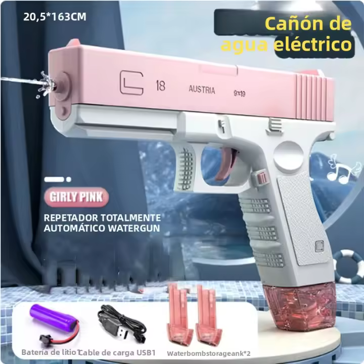 Pistola De Agua Eléctrica Para Niños Juguete De Alta Presión Recargable Con Energía Automática Sprayer Infantil - 1