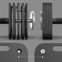 Mancuernas ajustables, diseño cuadrado antideslizante, 16 kg, ideal para entrenamiento en casa, forma cuadrada, gimnasio en casa, fitness - details 1