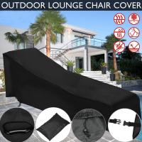 Cubierta de tumbona de jardín-Cubierta de tumbona de sol, impermeable, a prueba de viento, anti-UV, cubierta impermeable para jardín con material duradero 210D, 200x68x40-70cm - details 2