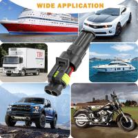 Kit de 10 conectores eléctricos impermeables para automóvil de 2 pines, enchufe impermeable para automóvil, a prueba de polvo, aislado y sellado - details 3