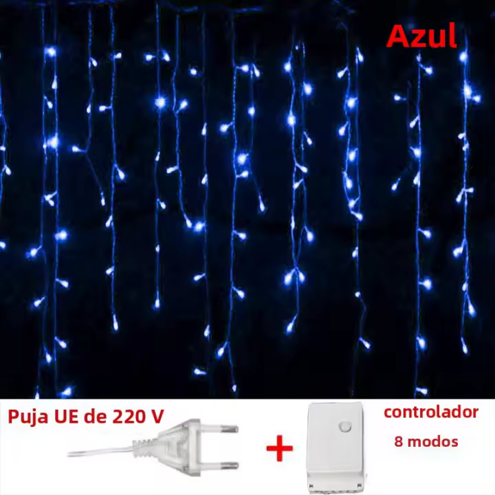 Curtain Lights LED Faeiry 4x0.6m Para Decoración De Jardín Y Patio Luz De Calle Exterior Para Fiesta De Navidad Instalación Sencilla - 1