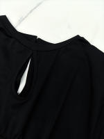 Vestido A-Line Elegante Para Mujer De Color Sólido Con Mangas Largas Y Cintura Ajustada Adecuado Para Primavera Y Otoño - details 5