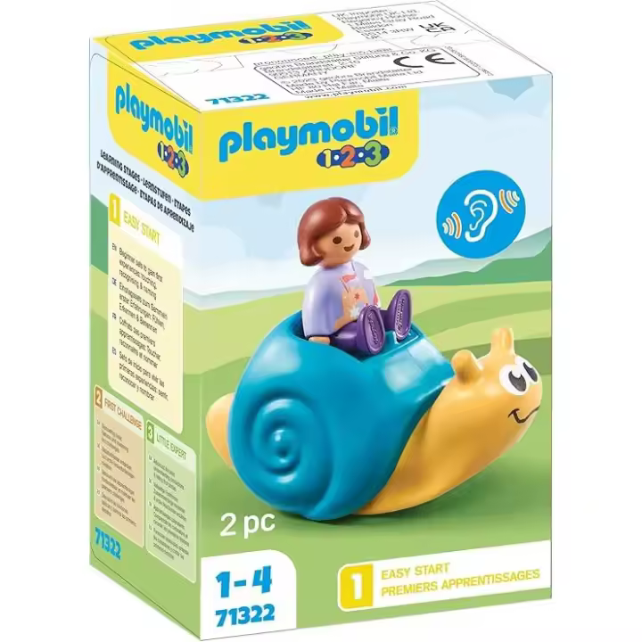 PLAYMOBIL : 1,2,3  - Caracol mecedor con sonajero - Regalo Original - Edad recomendada mayores de 1 año - 1