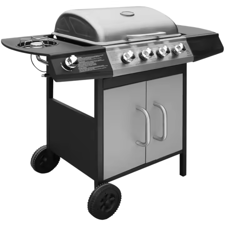 VidaXL Barbacoa de gas con grill 4+1 zonas 97,7x104x55,4 cm - 1
