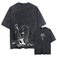 Camiseta De Verano Para Hombres Vintage Harajuku Con Estampado Anime Tees Vest Top Casual Oversized Black T-Shirt Streetwear - details 14
