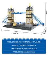 Bloques De Construcción Educativos Serie De Edificios De Renombre Mundial Puente De Dos Torres WG4219 Juguetes Para Niños - details 2