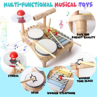 Juego De Música Para Bebés Y Niños Tabla De Música Multifuncional De Madera Set De Batería Educativo Juguete Musical Para Niños Regalo Para Bebé - details 12