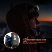 Linterna Frontal LED COB 180° Recargable Por USB Con 3 Modos Lámpara De Cabeza Para Senderismo Y Camping Impermeable - details 6