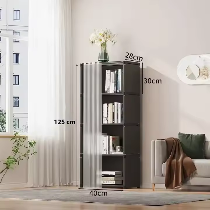 Organizador De Armario Antipolvo 6/5 Capas Alto Capacidad Para Dormitorio Armario Abierto De Almacenamiento Sencillo Montaje Partición Estante De Libros - 1