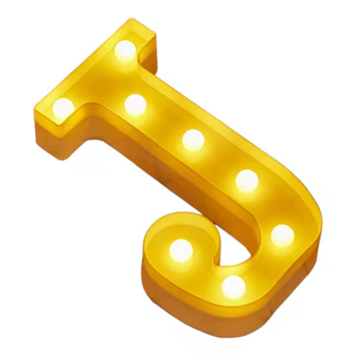 Jandei - Letras LED Iluminadas con Luz Cálida para Decoración y Ambiente - Bodas, Cumpleaños, Escaparates, Fiestas - 1