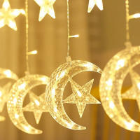 Curtain Garland LED De Estrella Y Luna Para Decoración De Eid Mubarak Y Ramadan 2025 Luz De Cadena Para Eventos Musulmanes Y Fiesta En Casa - details 20