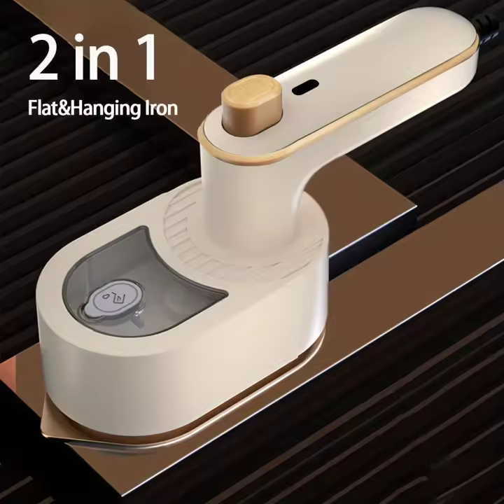 Plancha de vapor portátil de mano con suela antiadherente de cerámica, perfecta para ropa sin arrugas - 1