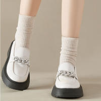 3 Pares De Calcetines Blancos Para Mujer Estilo Harajuku Coreano Y2k Lolita Calcetines Solids Con Rayas Medio Tubo Algodón Poliéster - details 5
