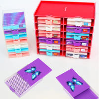 Kit De Pintura Diamante Con Organizador Y Cuchara Para Principiantes Herramientas De Dibujo DIY Con Tapa Y Caja De Almacenamiento Para Decoración De Mariposa - details 2