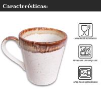 Juego de 6 Tazas De Porcelana 320 Ml - Diseño Rústico Y Elegante Para Café Y Té - Set De 6 Piezas, Acabado En Tonos Naturales - Aptas Para Uso Diario, Microondas Y Lavavajillas - No pierde Color - details 0