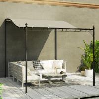 Outsunny Extension Gazebo Pérgola with Techo, dosel de gazebo impermeable, gazebo Jardín Independiente Terraza gazebo Terraza Jardín Protección solar aprox. 2,5x3x2,5 m Blanco Crema - details 0