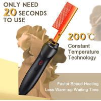 Peine Cepillo De Pelo Recto 2 En 1 Portátil Calentamiento Rápido Cobre Peine De Pelo Recto Profesional Para Peluquería - details 3